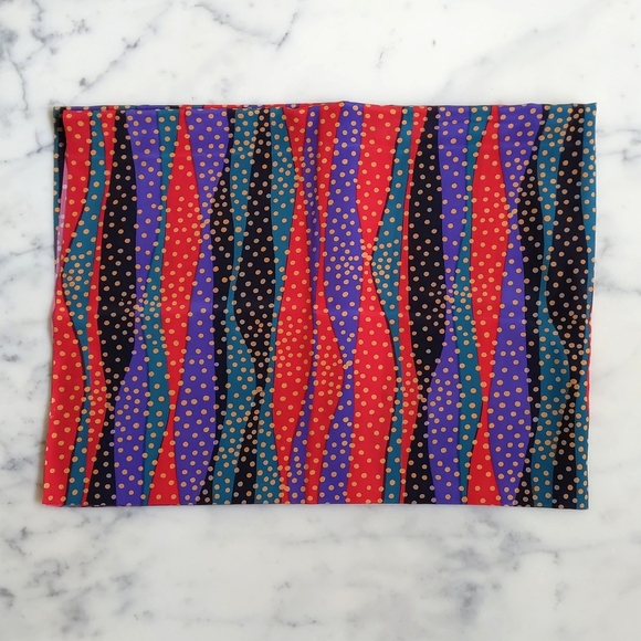 NWOT. 100% Silk Multicolor Design with Polka Dots Fabric. - Picture 3 of 4